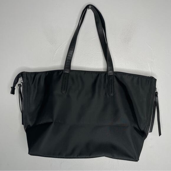 BOTKIER NEW YORK Black Zip Top Bag Purse Large Nylon Tote Handbag Basics Office - Picture 8 of 9